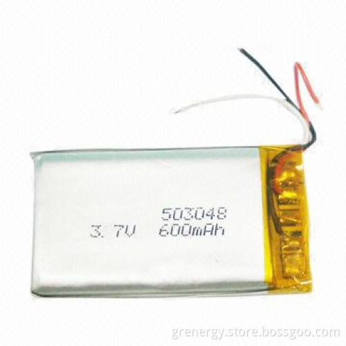 503048 Lithium Polymer Battery, 3.7V 600mAh Suitable for GPS, MP3/MP4 Player and iPad